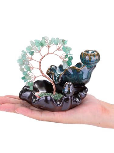 Jovivi-Backflow-Incense-Burner-Ceramic-Incense-Waterfall-Natural-Green-Aventurine-Healing-Crystal-Money-Tree-Incense-Holder-for-Wealth-Good-Luck-Yoga-Meditation-Home-Decor