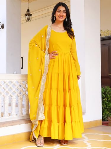 Image of Wedani Georgette Sequins Work Anarkali Kurta Set for Women