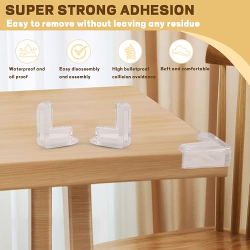Image of ASTIMESA Thickened Corner Protectors for Furniture, Clear Table Corner Covers Guards, Sharp Edge Bed Corner Bumpers Cushion for Countertop Desk Cabinets (L-Shape) (12 Pack)