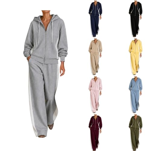 Houjibfa Women Sweatsuits 2 Piece Set Zip Up Hoodie Casual Fall Tracksuits - image 1