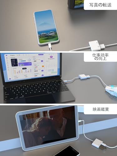 undefined TOMPOL【MFi認証品】2in1 Type-C USB タイプc 変換アダプタ USB カメラアダプタ OTG 急速充電 USB 3.0高速データ伝送 設定不要 マウス/USBメモリ/キーボードなど対応 の商品画像 6