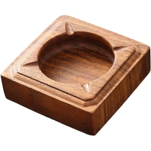 askfat i trä för män, 4 spår cigarrhållare, cigarettaskfat, utomhus träcigarraskkoppar för uteplats, träbricka för dekoration i hemmakontor