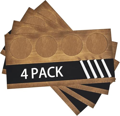 Amcortn Flight Board Wine Flight Tasting Set of 4, Whiskey Tasting, Wooden Wine Tastings Kit for Beer, Cocktails, Champagne Flights, Coffee, Tastings, Party Supplies