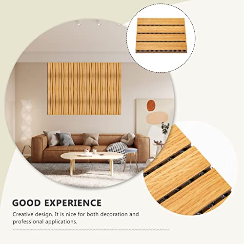 Milisten Acoustic Panels Wooden Wall Soundproofing Panel Sound Absorbing Board Sound Insulation Wooden Plate for KTV Cinema Use Brown - Image 4