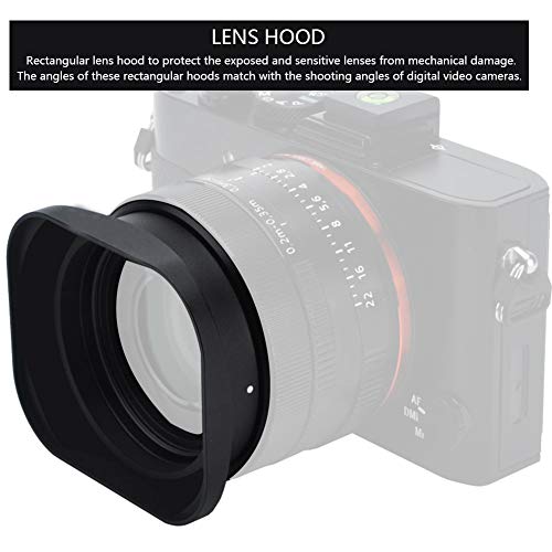 Rectangular Lens Hood, Lightweight, High Impact Plastic, for Cameras and DV (39mm)