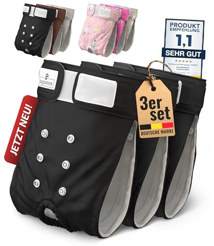 Hundewindeln für Hündinnen, Rüden & Katzen [3 Windeln für Hunde 4-lagiger Kern] Waschbare...