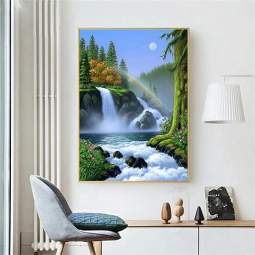Image murale cascade 50x70 cm pour transformer un mur vide en décoration de salon - 2