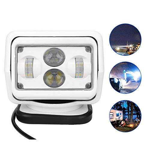 Boat Searchlight, Ip67 Waterproof 60W Led 6800 Lumens Portable Car Remote Control Search Light 6000K Outdoor Marine Spotlight Work Lamp Ceiling Light With Over 50000 Hours Life For Yacht Suv Truck Etc #TOP1