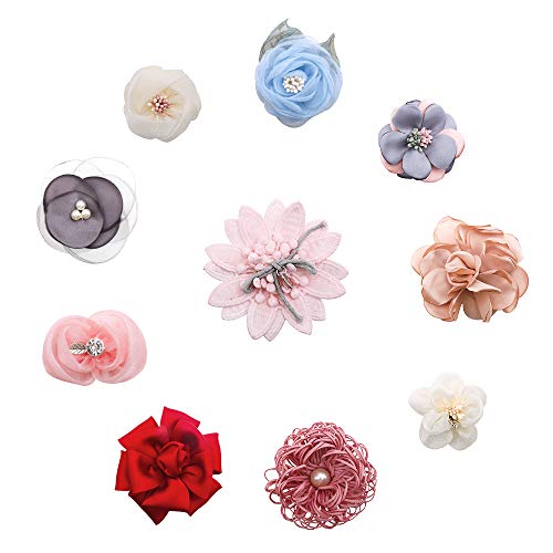Flower Hair Clips Set-Cherrboll 10pcs Floral Hair Bow Accessories for Baby Girl Toddles Teen Gifts