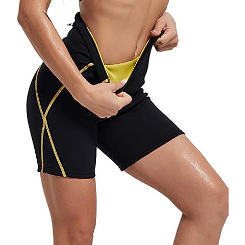 IFLOVE Neoprene Sauna Sweat Shorts with Pocket for Women Hot Thermo Slimming Shorts Thigh Workout Weight Loss XXL Cover
