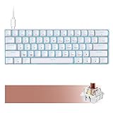 DIERYA DK61SE 60% Mechanical Gaming Keyboard, 61 Keys Anti-Ghosting, LED Backlight, Detachable USB-C, Ultra-Compact Mini Wired Keyboard with Brown Tactile Switch for Windows Laptop PC Gamer Typist