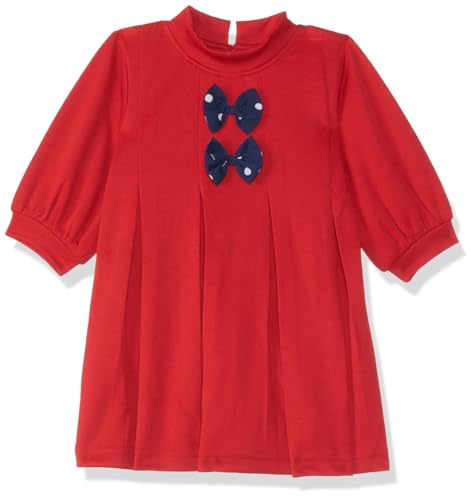 Image of Nautinati Baby Girls Trendy Fit & Flare Frock with Styled Sleeves | Age 0-3 Years