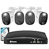 Swann Home DVR Security Camera System with 1TB HDD, 8 Channel 4 Camera, 1080p Full HD Video, Indoor or Outdoor Wired Surveillance CCTV, Color Night Vision, Heat Motion Detection, LED Lights, 845804
