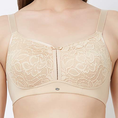 Image of SOIE Women Non Padded Non-Wired Full Coverage Minimizer Lace Bra