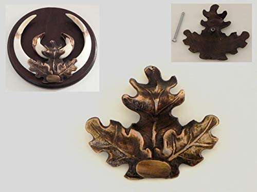1 Stück Eichenlaub Verzierung Deckblatt groß mit Gewinde & Schraube für Keilerwaffen Gewaff