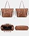 FADEON Large Laptop Tote Bag for Women Designer Leather Laptop Bag Fashion Travel Backpack Purse Shoulder Handbag Brown