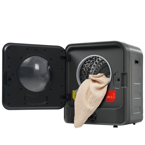 Abgastrockner, Wäschetrockner 3kg (tatsächlich 4,5kg), 830W, 5 Programme, Edelstahltrockner, Mehrfachfiltration, Überhitzungsschutz, wandmontierbar, Energieklasse G, Grau