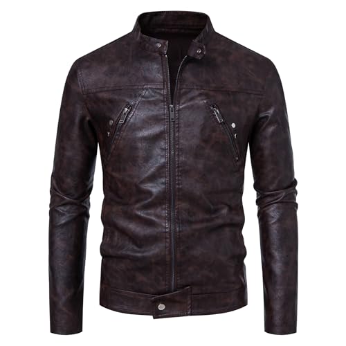 Chaqueta clásica de cuero PU para hombre miniatura 3