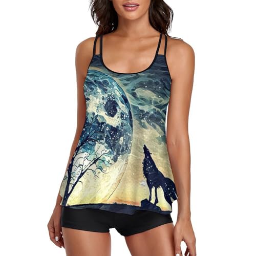 Maillot de bain tankini femme 3 pièces ensemble bikini shorty robe de plage