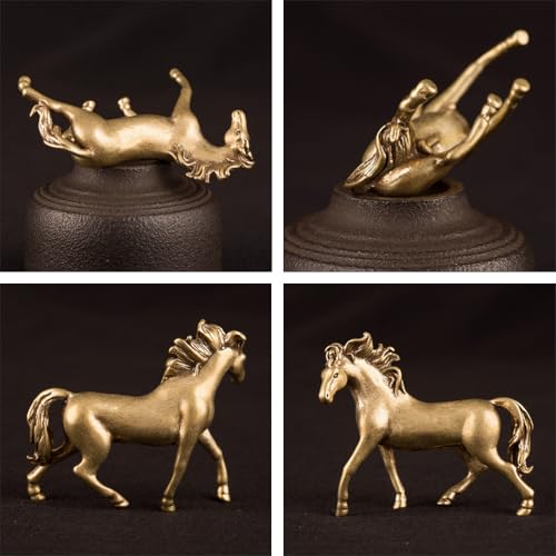 Figura de Caballo de Latón Feng Shui Decoración Hogar miniatura 2