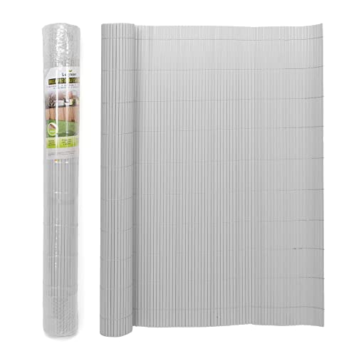 THE SECRET HOME – Cañizo PVC de Doble Cara - Densidad 1000 g/m2 - Largo. 3 m x Alto. 1,5 m – Color Gris - Valla de Ocultación Resistente - Protección Visual Privacidad para Jardín, Balcón o Terraza