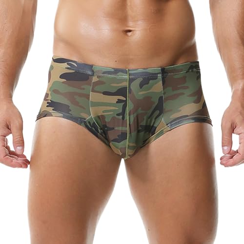 YUFEIDA Men's Mini Boxer Brief Camouflage Low Rise Underpants4