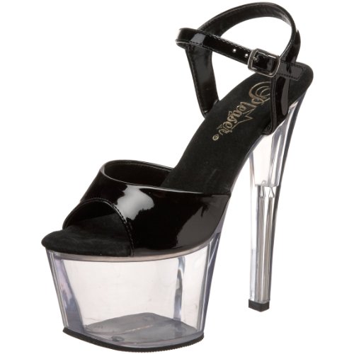 Pleaser SKY-309 - Sandalias de vestir para mujer, Blk Pat/Clr, 37