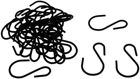 Yikla S Hooks for Hanging Plants, Clothes, Black S Shaped Hooks Made of Metal Iron, Heavy Duty S-Hooks, 30 Pack