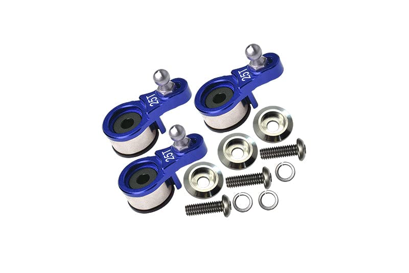 Aluminum Servo Horn with Built-in Spring 3 Sets (for Locking Diff) for Traxxas 1:10 TRX4 Defender Trail Crawler 82056-4 / TRX6 Mercedes-Benz G-63 MAG 6X6 88096-4 Upgrades - Blue