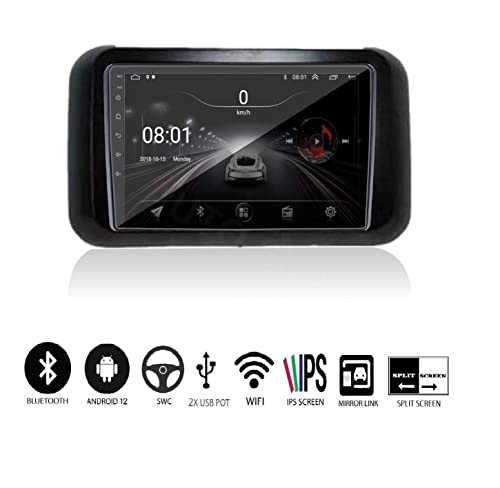Image of AUTO SNAP 9 Inches 22cm Touch Screen Android 12 Gorilla Glass IPS Display Car Stereo with 2GB RAM /16 GB ROM GPS /Wi-Fi /Navigation /Steering Wheel Controls Mirror Link Compatible for Mahindra Thar 2020