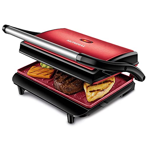 Press Grill Master Press, Mondial, 110V, 1000W, Vermelho/Inox - PG-01-RC