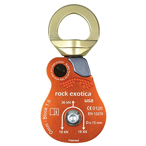 Rock Exotica Omni-Block 1.5" Single Swivel Pulley – High-Strength Swivel Pulley with Sideplate Access for Rigging – Made in The USA