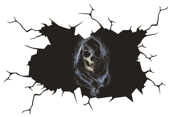 Rubik Car Rear Window Devil Skull Vinyl Decals Stickers for Car SUV Trucks Back Side Window Glass (Style D)