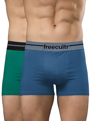 Image of Freecultr Men's Cotton Trunks | Breathable & Moisture Absorbing | Soft Comfort Fit | Everyday Innerwear