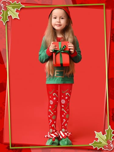 Bencailor 3 Pairs Girls Pantyhose Tights for Dance Christmas Girls Stockings Snowflake Printed Leggings Seamless Stockings4