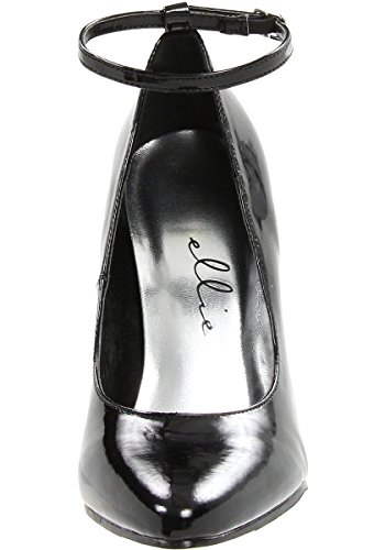 Women's 4 Inch Heel B Width Pump with Ankle Strap (Black;6)2