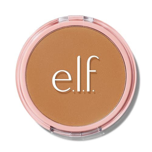 e.l.f. Halo Glow Powder Filter, Gepresster Finishing-Puder, Aufbaubare Deckkraft, Verfeinert das Porenbild, Mit Velours-Puderquaste und Spiegel, Vegan & Tierversuchsfrei, Tan Neutral Warm