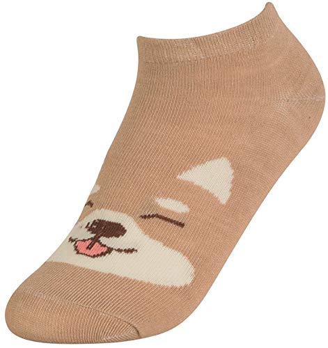 Image of ToBeInStyle Pack of 6 Printed & Solid Low Cut Ankle Socks - Kid's & Adults