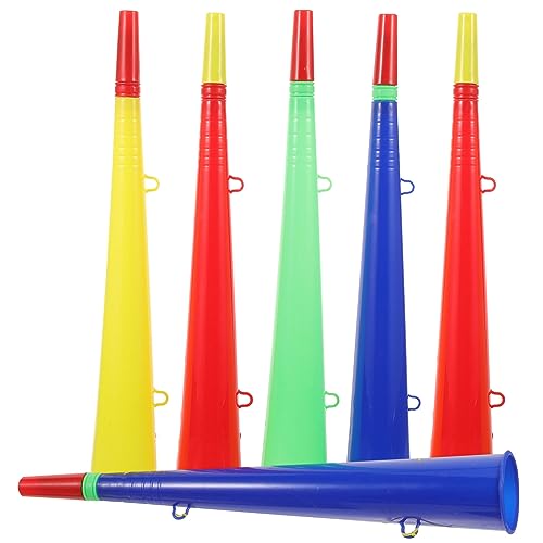 Homoyoyo 6 Pcs Kunststoff Vuvuzela Trompeten Sehr Lautes Tröte Klappbare Hörner für Fan Zuschauer Fußballspiel Stadion Sportfeiern (Zufällige Farbe)