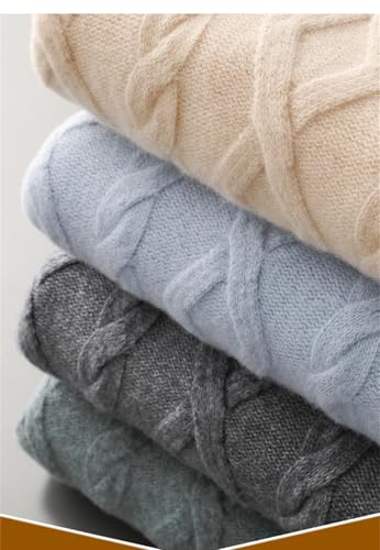 DBFBDTU Men's Crewneck Wool Twisted Flowers Sweaters Thick Loose Pullover Knitted Long-Sleeve Jumpers2