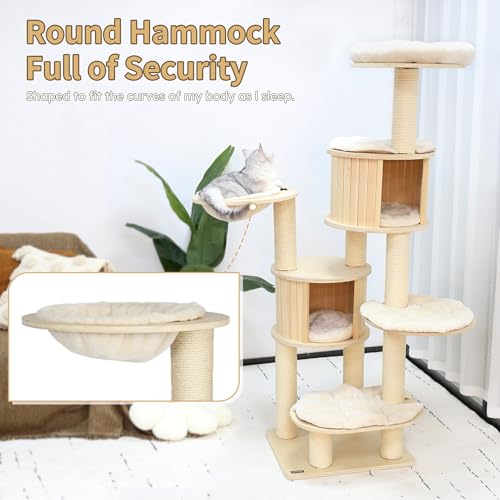 Árbol para gato de madera KAMABOKO 69 pulgadas miniatura 4