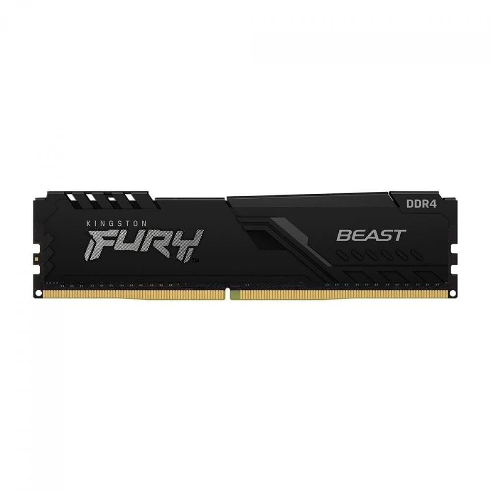 Kingston Fury Beast Memória RAM DDR4, 16 GB, 3200 MHz, CL16, Preto, com Dissipador de Calor, DIMM