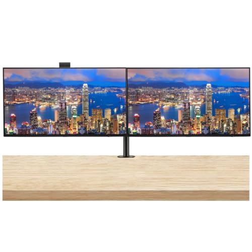 Image of HP Series 7 Pro 27-inch 727pm & 727pk 4K UHD 2160P Conferencing Monitor, 2-Pack, Webcam and Mic, Daisy Chain Connectivity, Displayport, USB-C with 100W PD Bundled with Desk Mount Dual Stand
