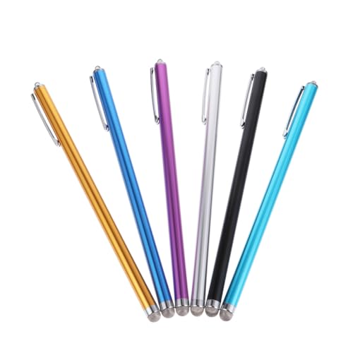 Pack de 6 lápices táctiles capacitivos con puntas intercambiables para pantallas móviles y tabletas