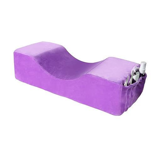 Almohada de cuello con extensión de pestañas para salón de belleza, cómoda almohada de espuma viscoelástica de terciopelo, para proteger el cuello