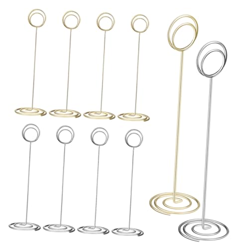 Cabilock 10Pcs Place Card Holders with Stable Base Multi Functional Memo Stands for Photos Table Numbers Memos for Weddings Parties Home Decor and Events