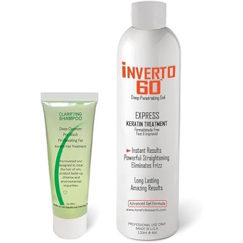 INVERTO 60 Advanced Gel Complex Brazilian Keratin Hair Blowout Treatment Formaldehyde Free Straightening Smoothing and Repairing Damaged Hair Keratin Research (Average Hair-120ml) Cover