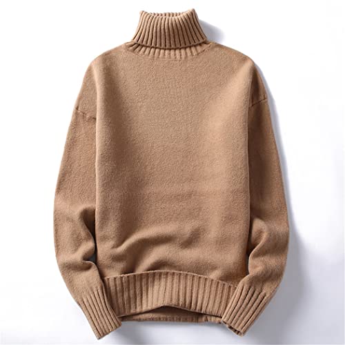 Pull col roulé homme bleu tricot d'hiver chaud taille M ajusté