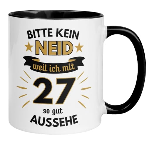 27 Geburtstag Männer Geschenk Tasse | Bitte kein Neid – weil ich mit 27 so gut aussehe | Lustige Geschenk Geburtstagstasse Spruch 27. Geburtstag | 27ter Geburtstag - Witziges Geburtstagsgeschenk Mann