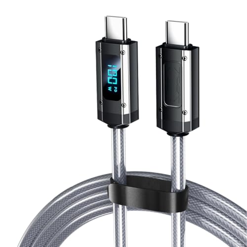 Image of Verilux TYPC C Charging Cable for iPhone 15, PD 240W TYPE C to TYPE C Fast Charging Cable Data Cable, Support USB 2.0 480Mbps Data Sync, 6.6ft LCD Display TYPC C Cable for Phone, Tablet